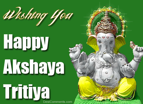 Wishing You Happy Akshaya Tritiya Lord Ganesha Glitter