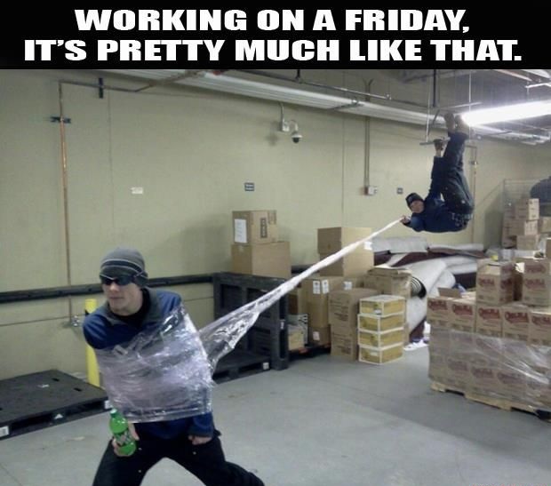 Working On A Friday It's Pretty Much Like That Funny Image