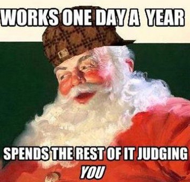 Works One Day A Year Funny Santa Statue Image