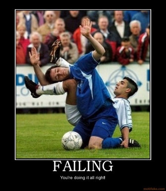 You Are Doing It All Right Funny Falling Football Sports Humor Image