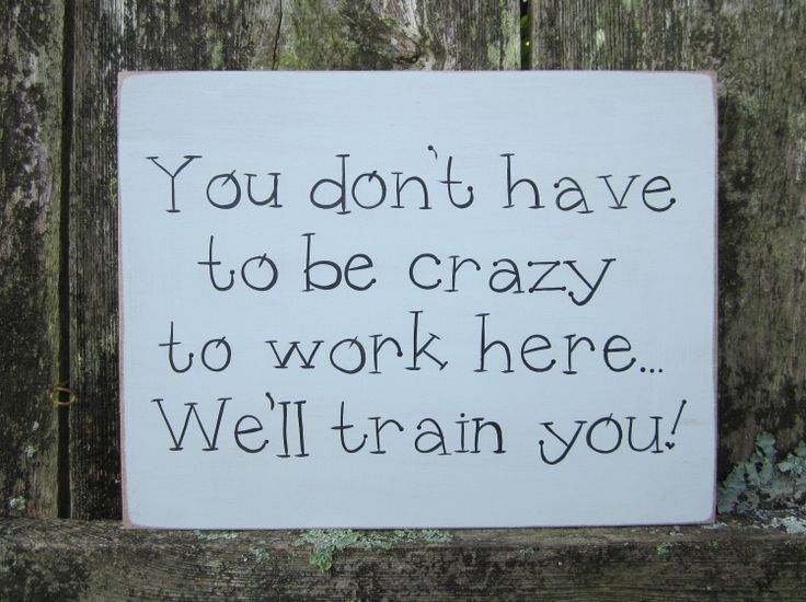 You Don't Have To Be Crazy To Work Here We Will Train You Funny Image