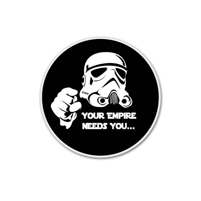 Your Empire Needs Funny Darth Vader Sticker Image