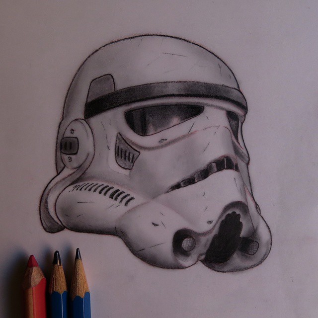 3D Stormtrooper Helmet Tattoo Design