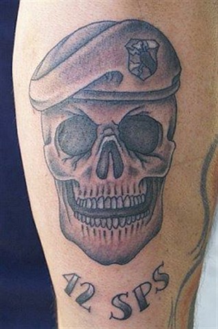 42 SPS - Army Skull Tattoo Design