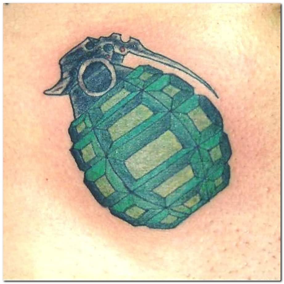 Amazing Army Grenade Tattoo Design