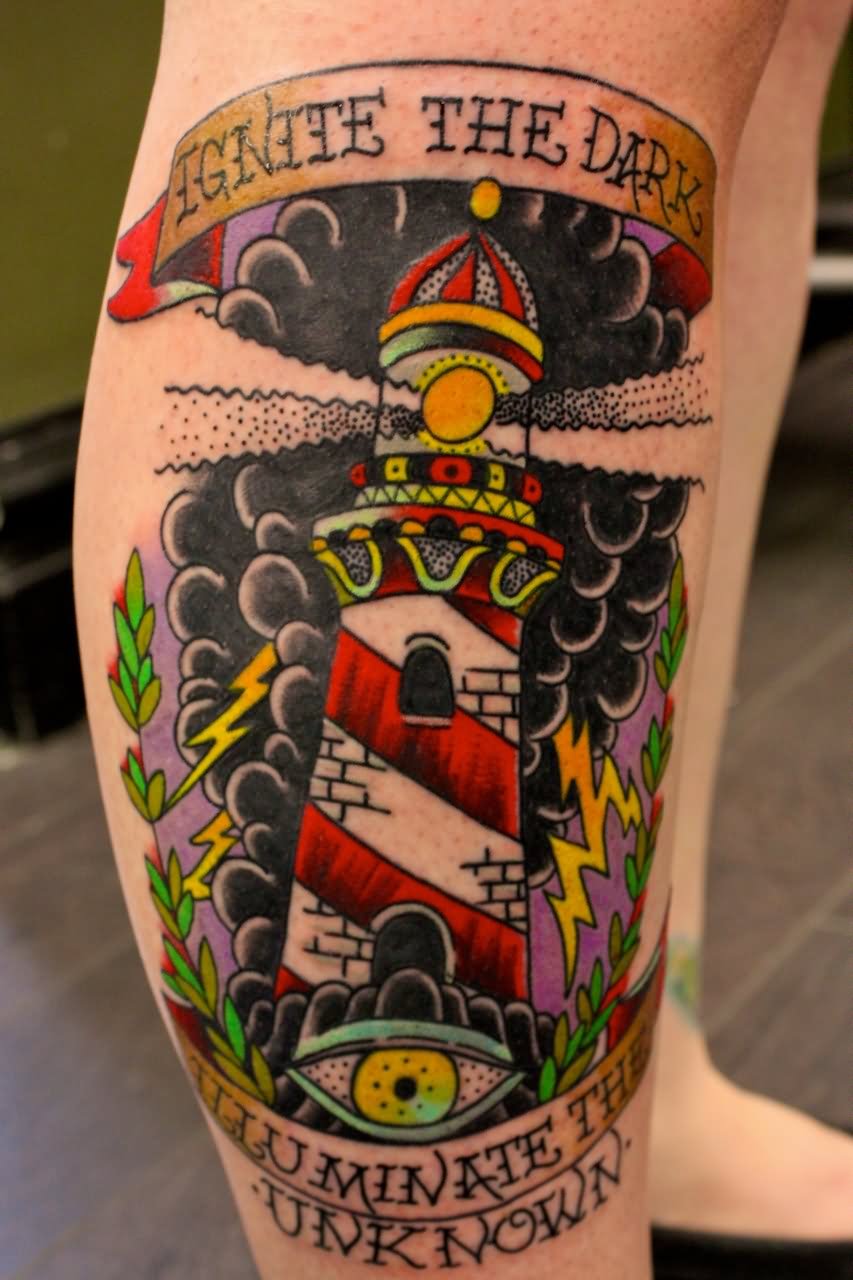 45+ Neo Traditional Lighthouse Tattoos