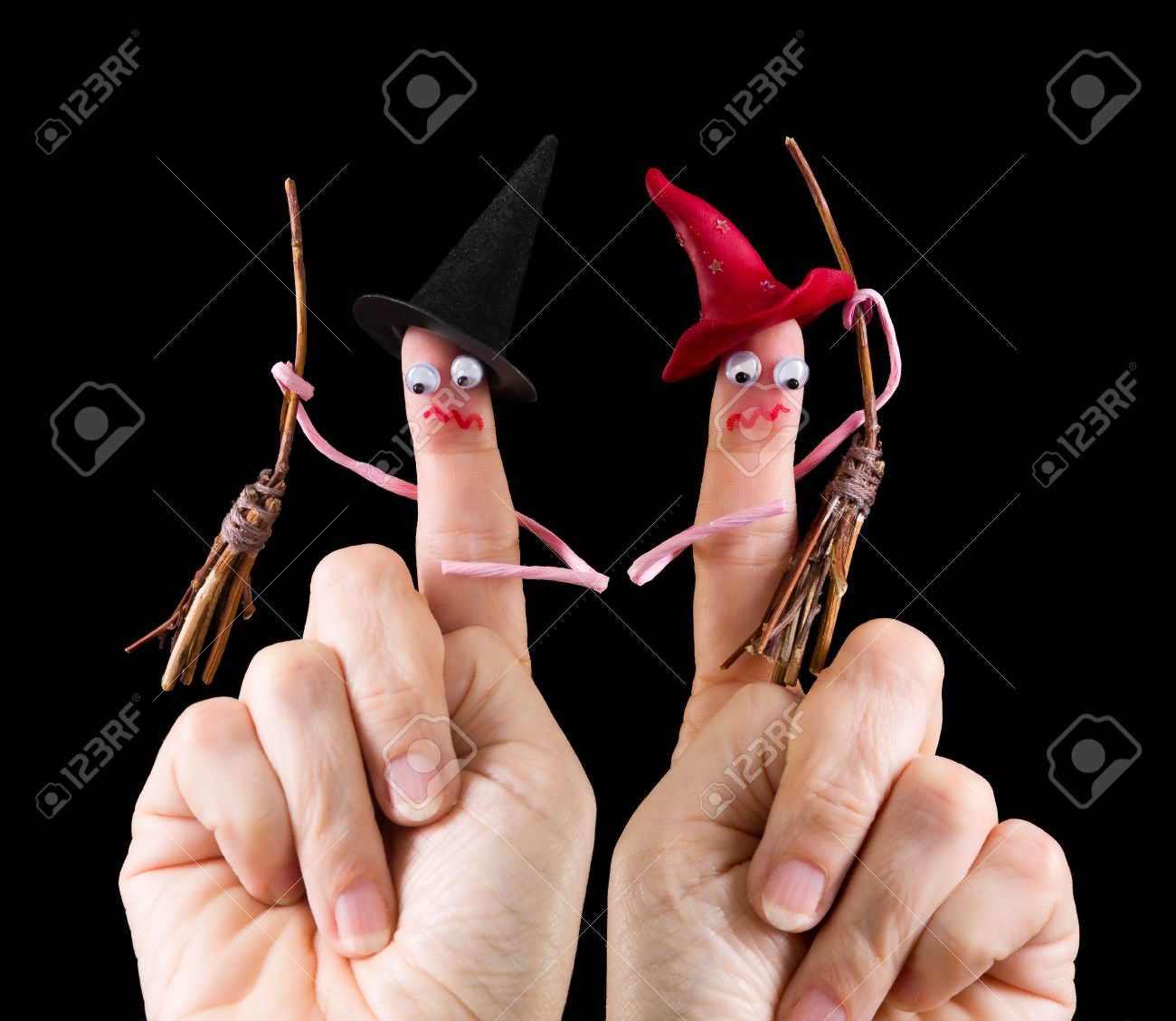 Finger Puppet Funny Witches Image For Whatsapp