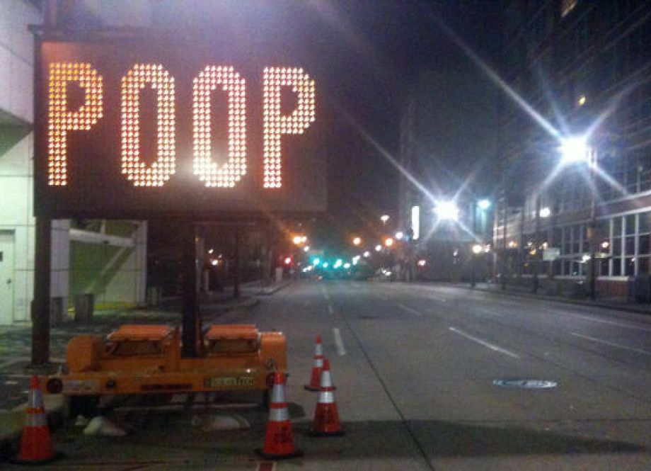 Funny Poop Sign Board Image