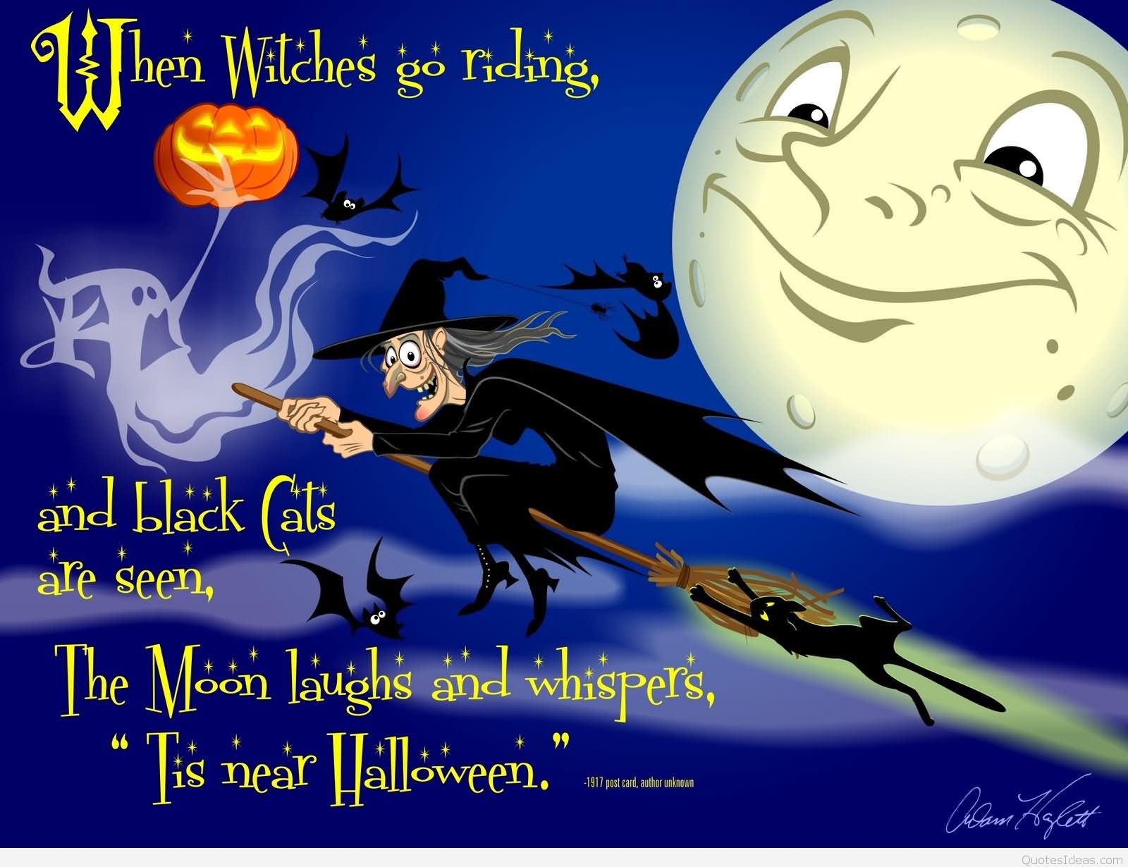Funny Witches Riding Broom Image For Facebook