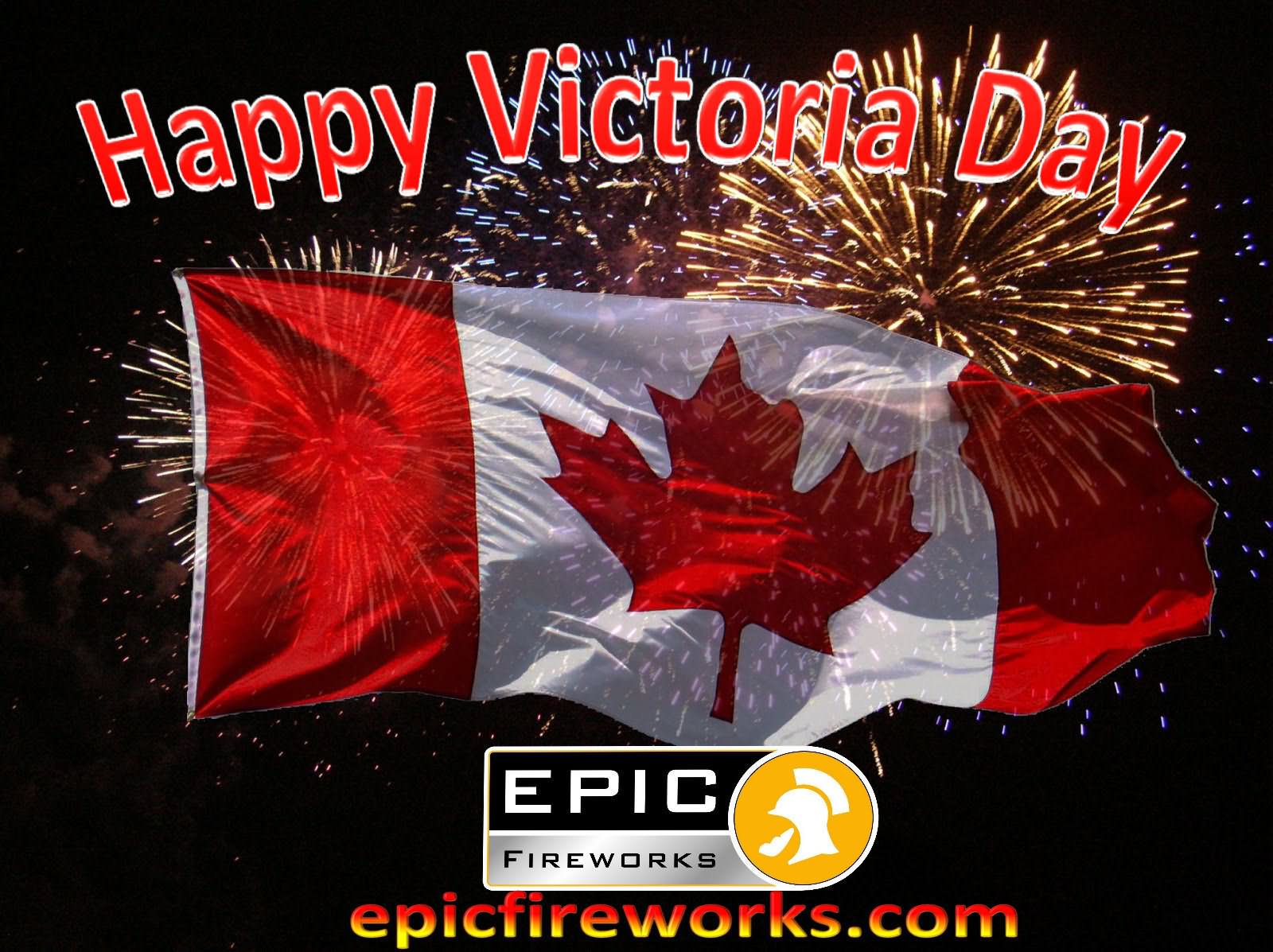 Happy Victoria Day Canada Flag Fireworks Picture