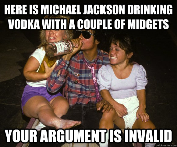 Here Is Michael Jackson Drinking Vodka With A Couple Of Midgets Funny Meme Image