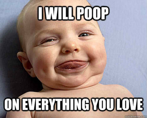 I Will Poop On Everything You Love Funny Baby Image