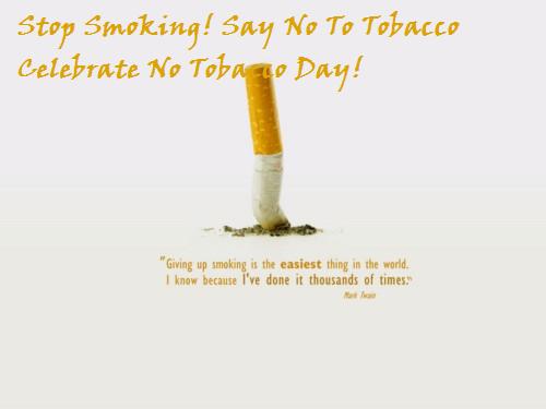 Stop Smoking Say No To Tobacco Celebrate No Tobacco Day Poster