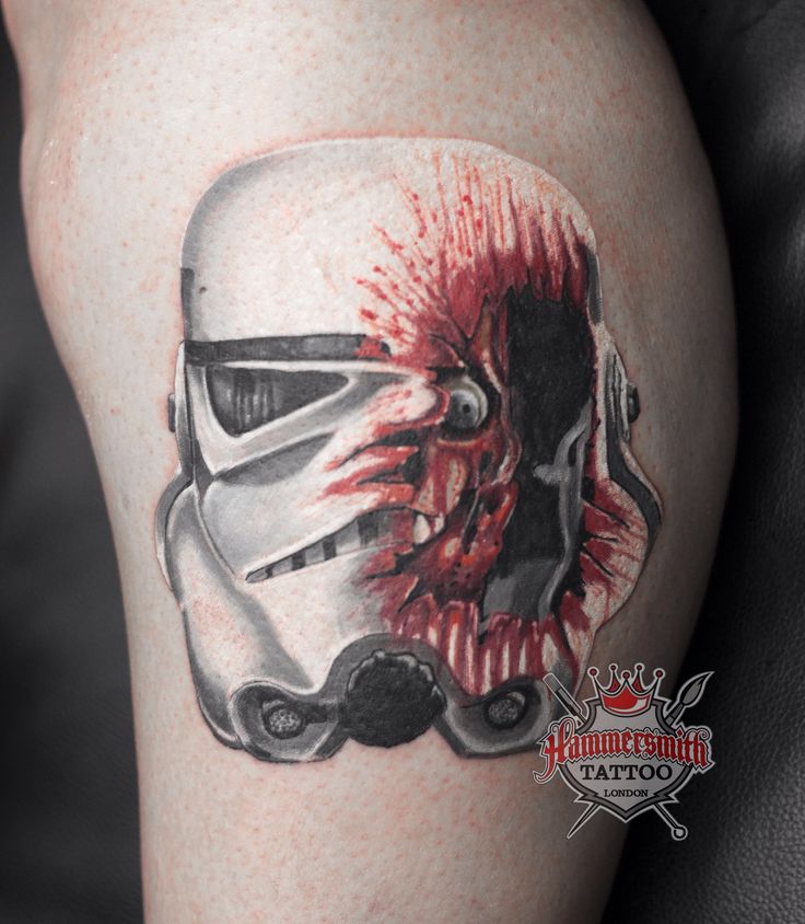 Stormtrooper Helmet Tattoo Design For Sleeve