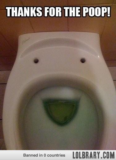 Toilet Say Thanks For The Poop Funny Picture