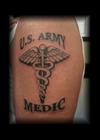 US Army Medic - Army Medical Logo Tattoo Design For Shoulder