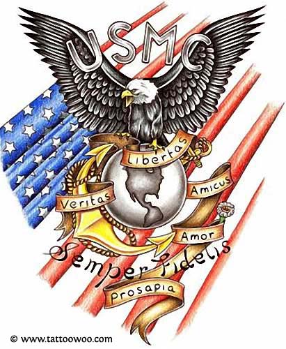 US Marines Symbol Tattoo Design