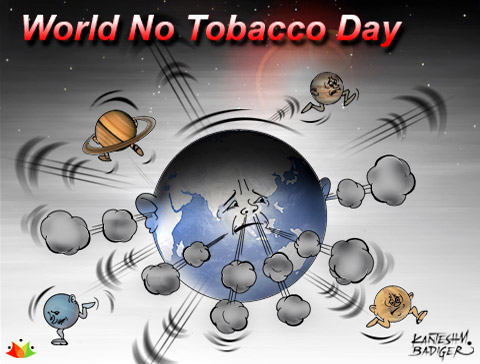 World No Tobacco Day Polluted Earth Painting
