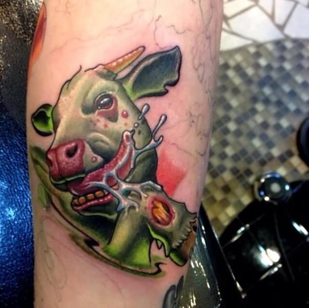 Zombie Cow Tattoo Design