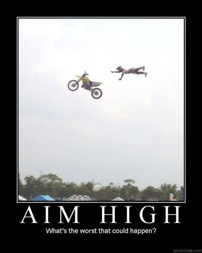 Aim High Funny Motivational Jump Image