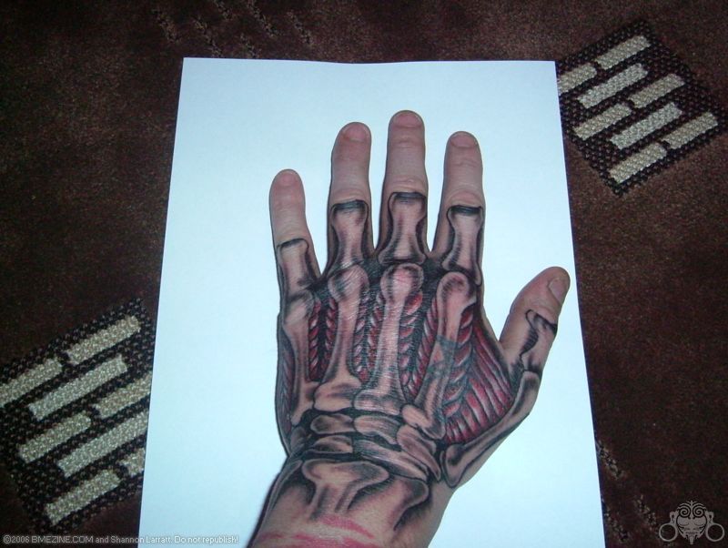 Amazing Hand Bone Tattoo On Hand
