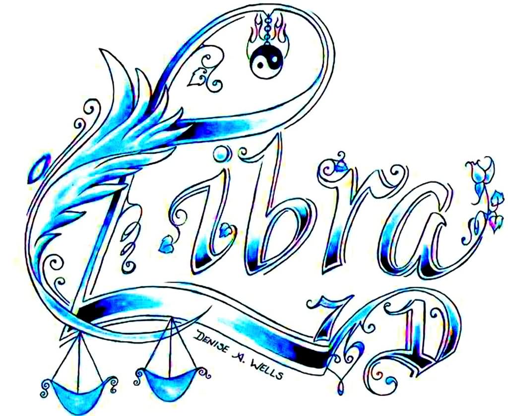 Amazing Libra Zodiac Tattoo Design Idea