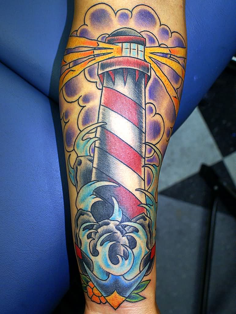 Colorful Lighthouse Tattoo - All About Logan