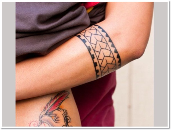 Attractive Armband Tattoo On Left Forearm