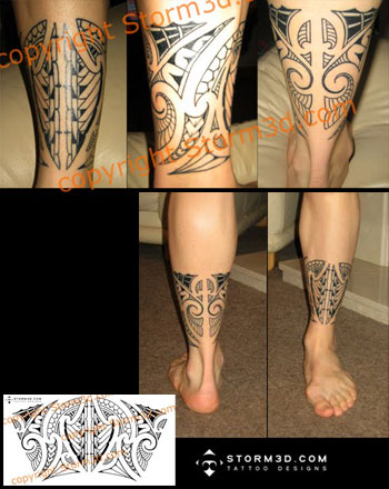 Attractive Band Tattoo On Leg