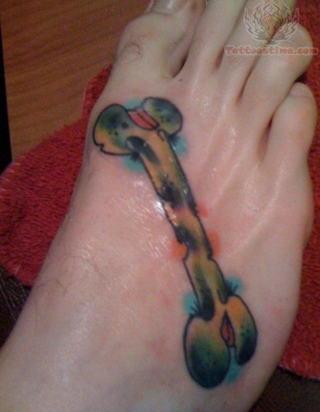 Attractive Bone Tattoo On Foot