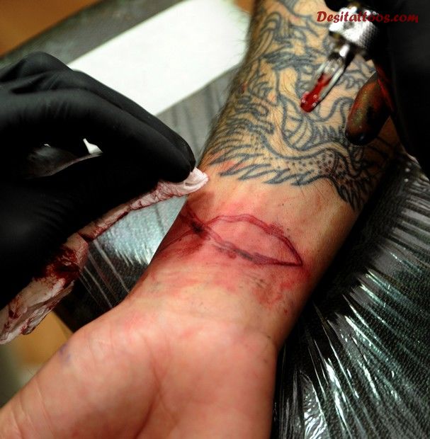 Awesome Jesus Fish Tattoo On Wrist