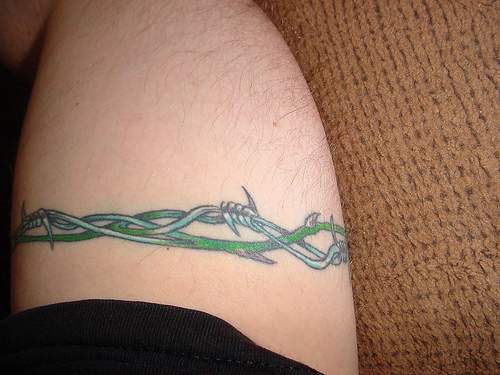 Barbed Band Tattoo Design For Leg