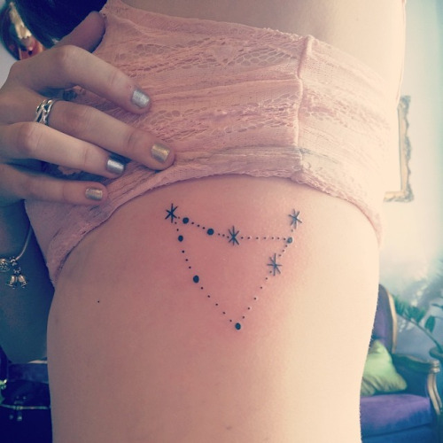 Beautiful Side Rib Libra Constellation Tattoo