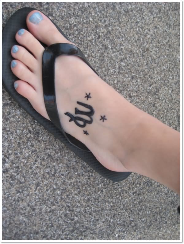 Beautiful Virgo Tattoo On Girl Left Foot
