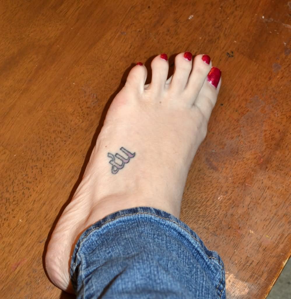 Beautiful Virgo Zodiac Sign Tattoo On Left Foot For Girls