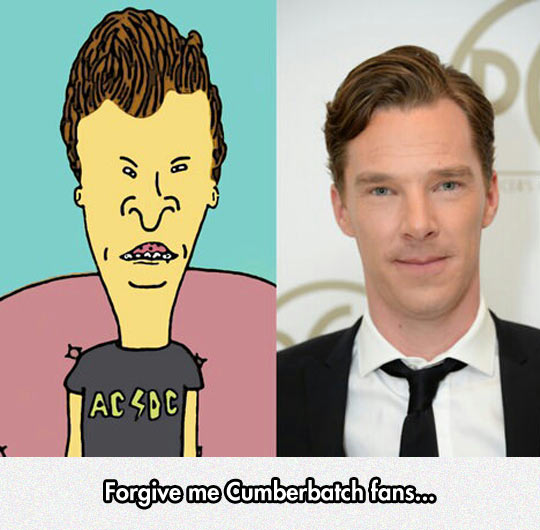 Benedict Cumberbatch Looks Like Butthead Funny Image