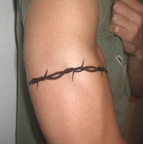 Black Armband Tattoo Design For Right Half Sleeve