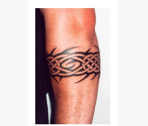Black Celtic Armband Tattoo On Arm