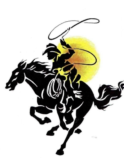 Black Cowboy Riding Horse Tattoo Design