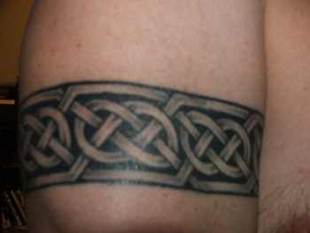 Black Ink Celtic Armband Tattoo Design For Bicep