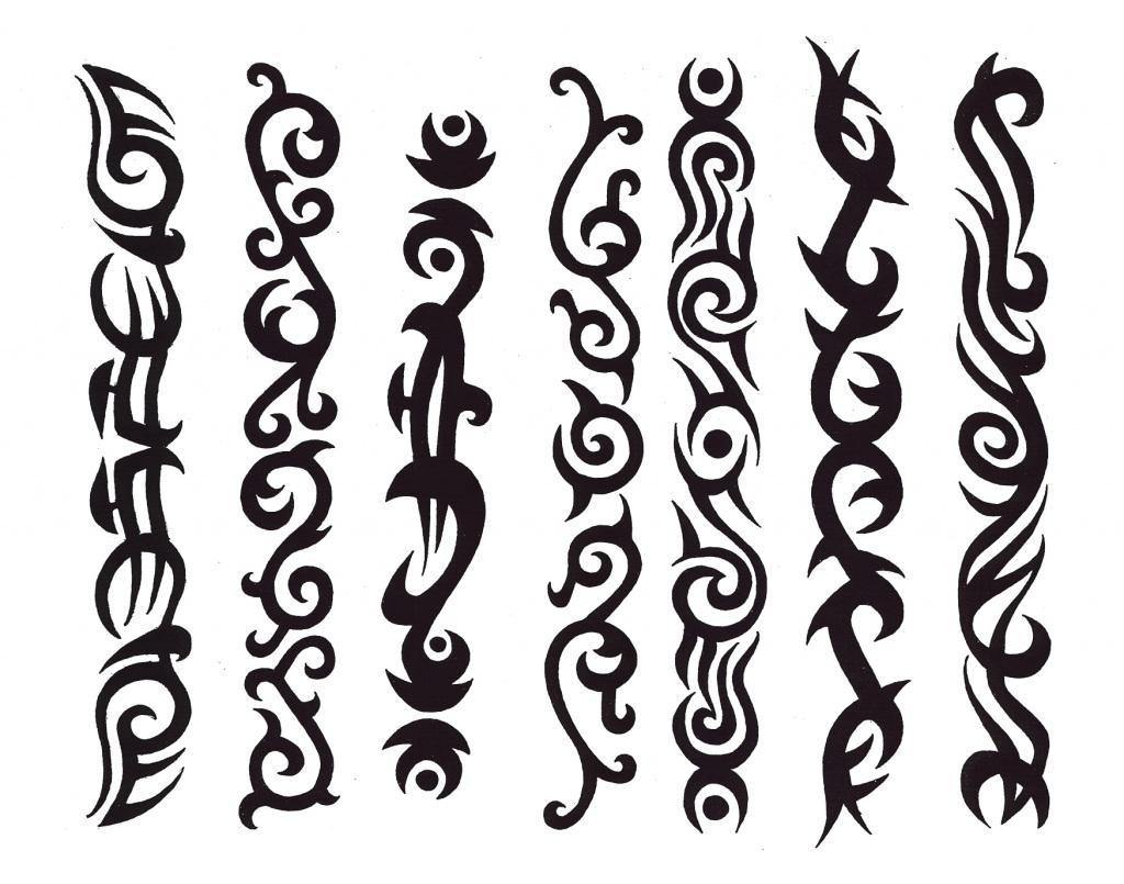 Black Seven Tribal Armband Tattoo Design