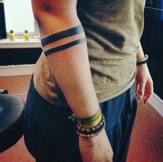 Black Solid Band Tattoo On Right Arm