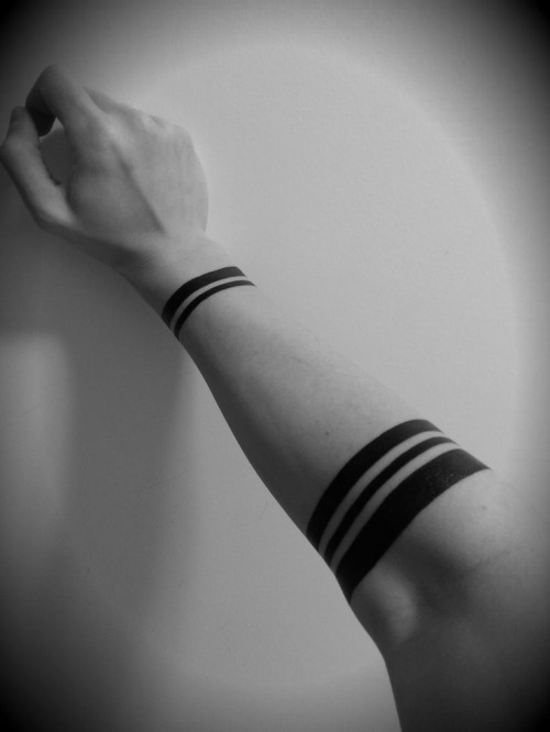 Black Solid Band tattoo On Right Forearm