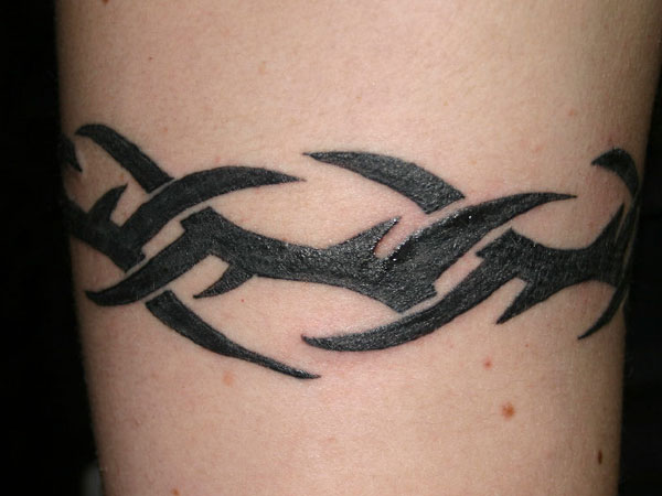Black Tribal Armband Tattoo Design