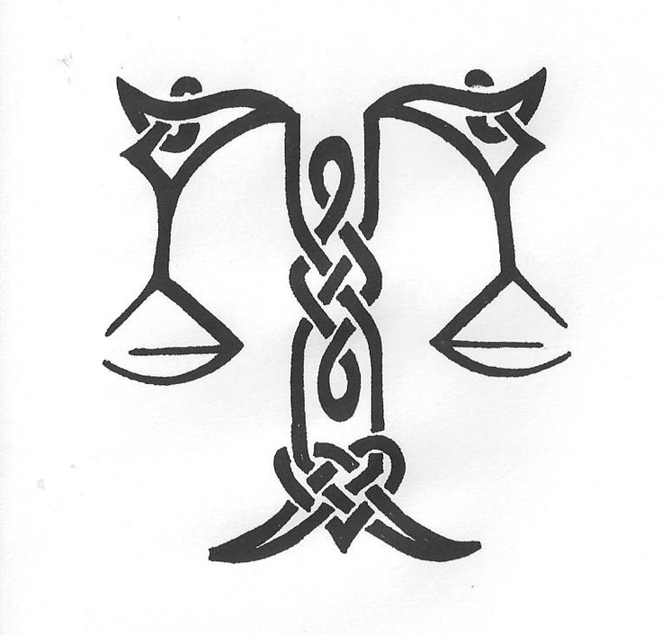 Celtic Libra Zodiac Sign Tattoo Design