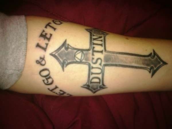 Christian Cross Tattoo On Forearm