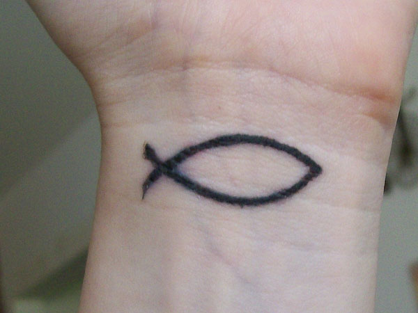 Christian Jesus Fish Tattoo Design For Wrist