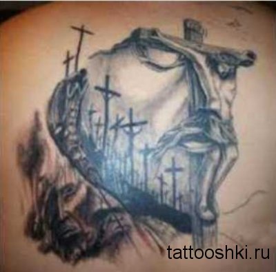 Christian Jesus On Cross Tattoo Design