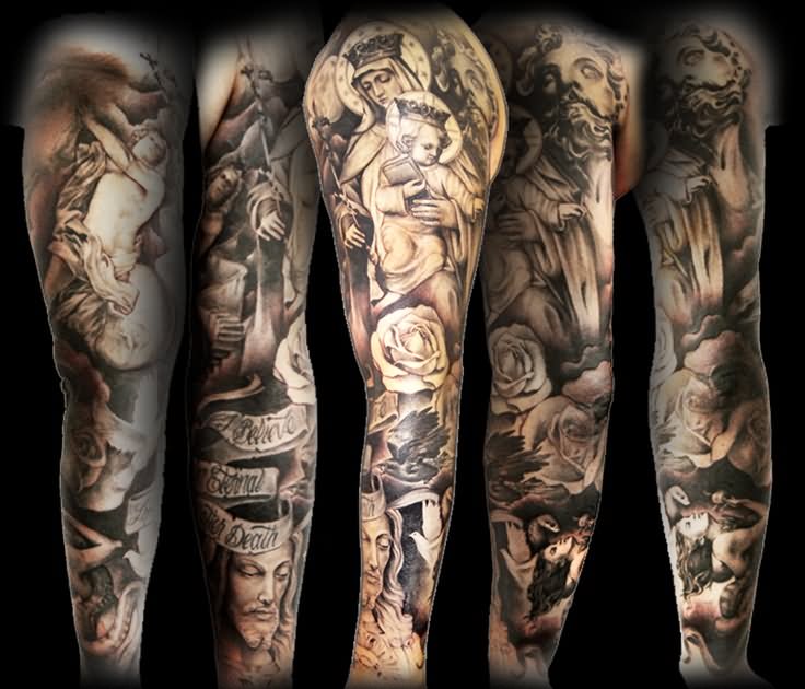 35+ Christian Tattoos On Full Sleeve