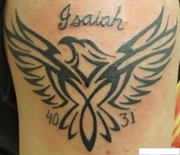 Christian Tribal Eagle Tattoo Design